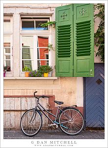 Window, Shutters, Bicycle