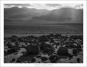 Rocks, Playa, Desert Mountains