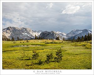 Alpine Meadow, Mountains, Storm Clouds