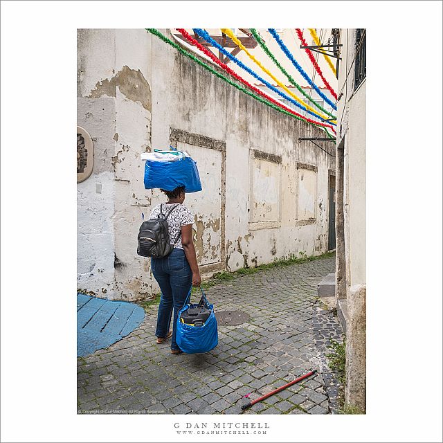 Woman With Blue Bags, Alfama