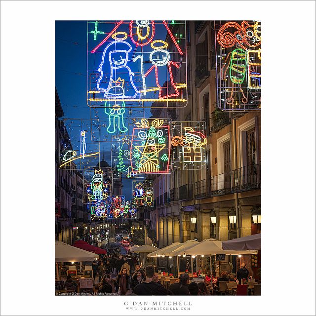 Street With Holiday Lights, Madrid