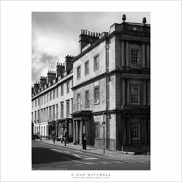 Georgian buildings on Brock Street, Bath England.