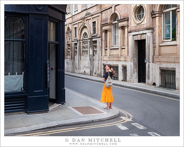 Woman In Orange Skirt