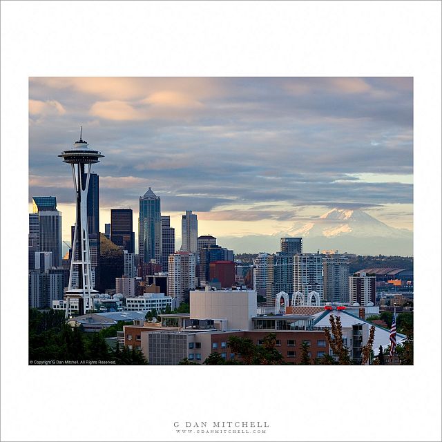 Morning, Seattle Center and Mt. Rainier