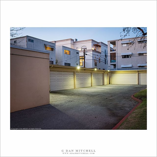 Apartments, Driveway, Dusk