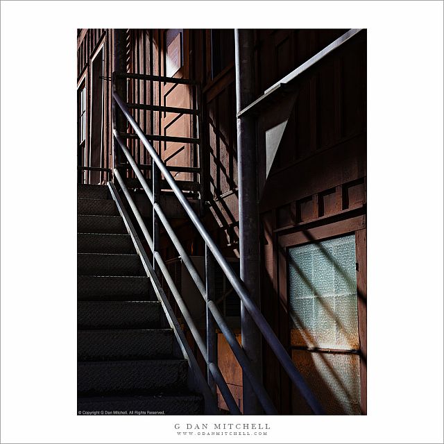 Moonlit Stairway, Wall, and Window