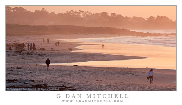 AsilomarBeachWalkersSunsetPano20111219