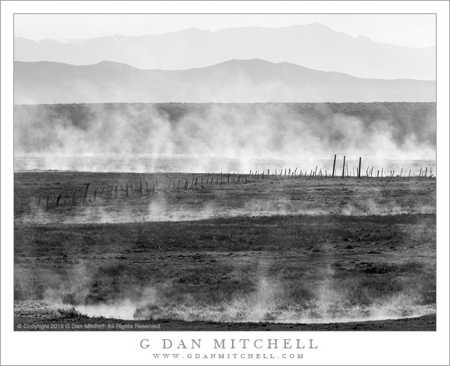 Ranch, Fence, Morning Mist