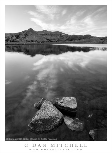 Lake, Rocks, and Clouds