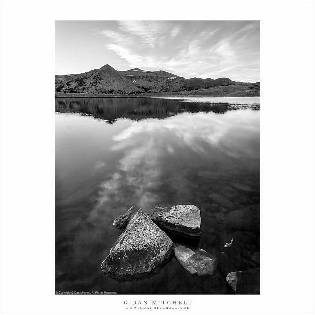 Lake, Rocks, and Clouds