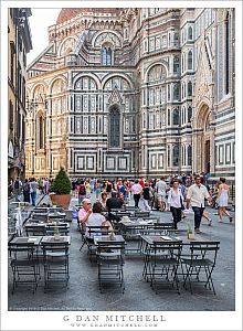 Cafe, Tourists, and Duomo