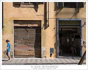 Sidewalk, Person in Blue