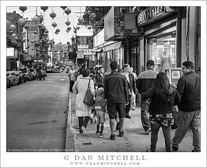 Grant Avenue Sidewalk Scene, Evening