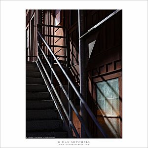 Moonlit Stairway, Wall, and Window