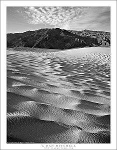 Dunes, Mountains, And Morning Clouds